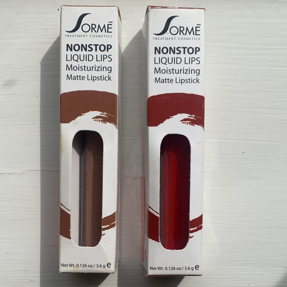 Sorme Nonstop Liquid Lips Matte Lipsticks- Ribbon + OMG